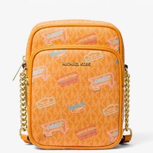 NWT Michael Kors Jet Set Travel Pop Orange Crossbody Bag